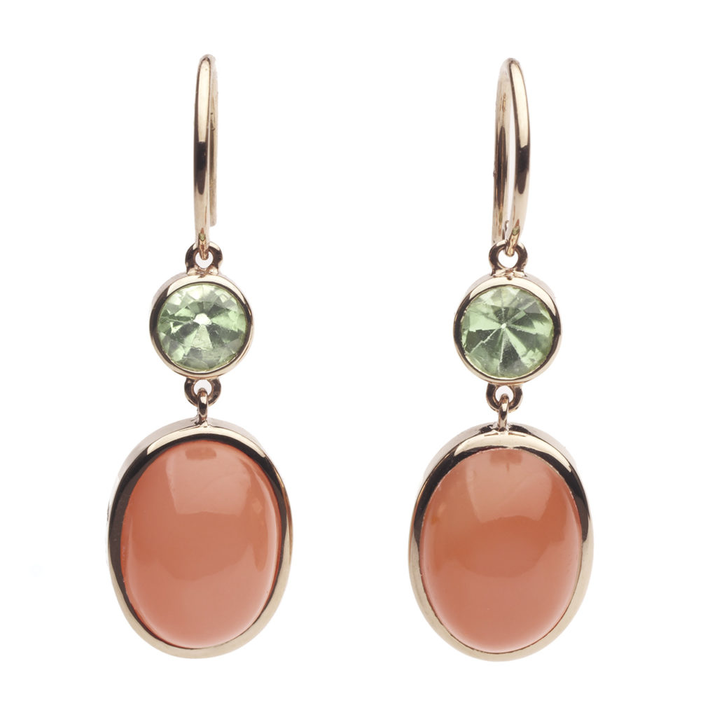 Luna™ | Boucles d'oreilles suspendues en pierre rouge élégante