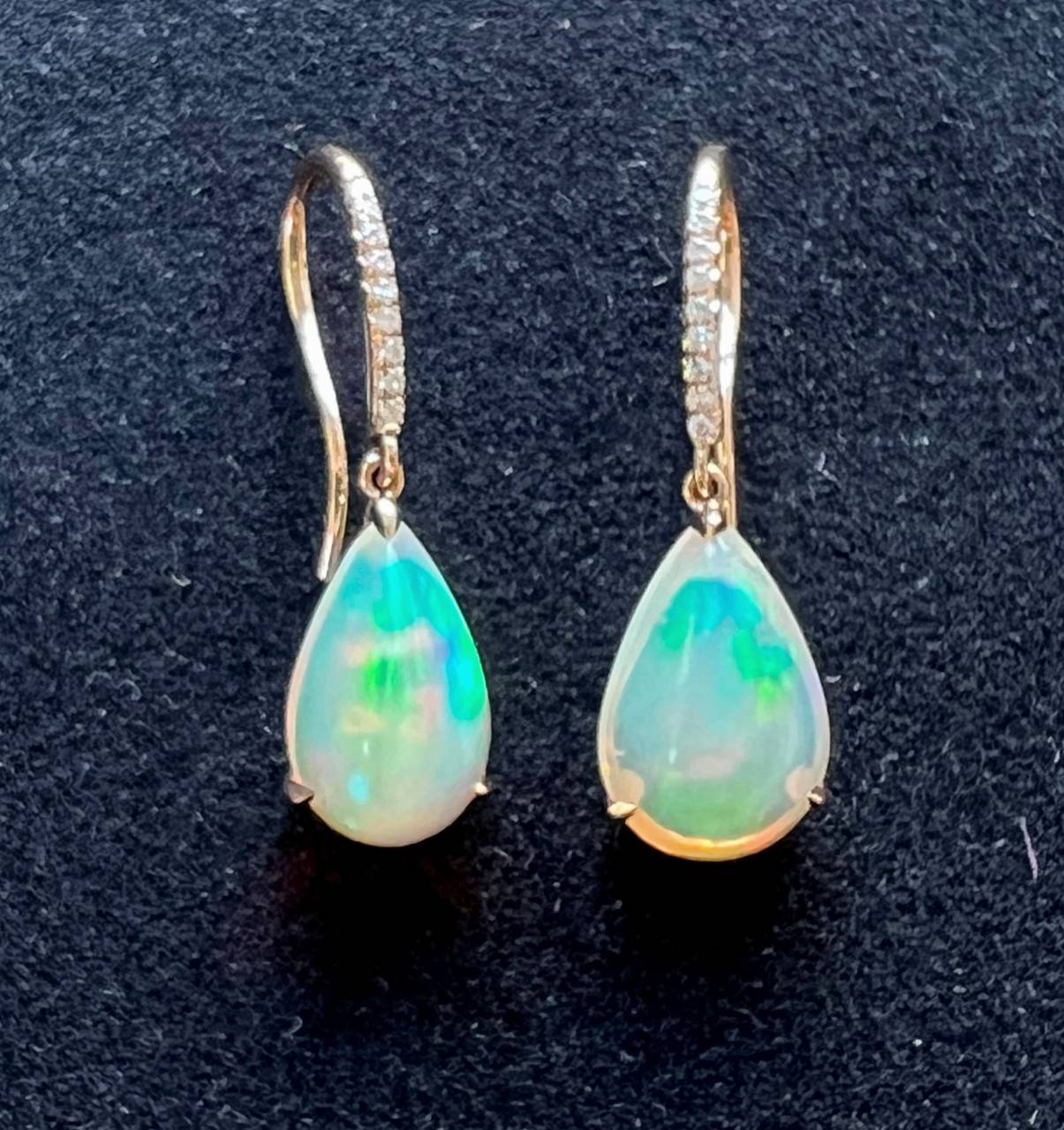 Twoowl – Boucles D’oreilles Opales Bleues En Argent 925 | Cadeau Pour Femme, Fille, Mère | Écrin Inclus, Pierre Synthétique Scintillante